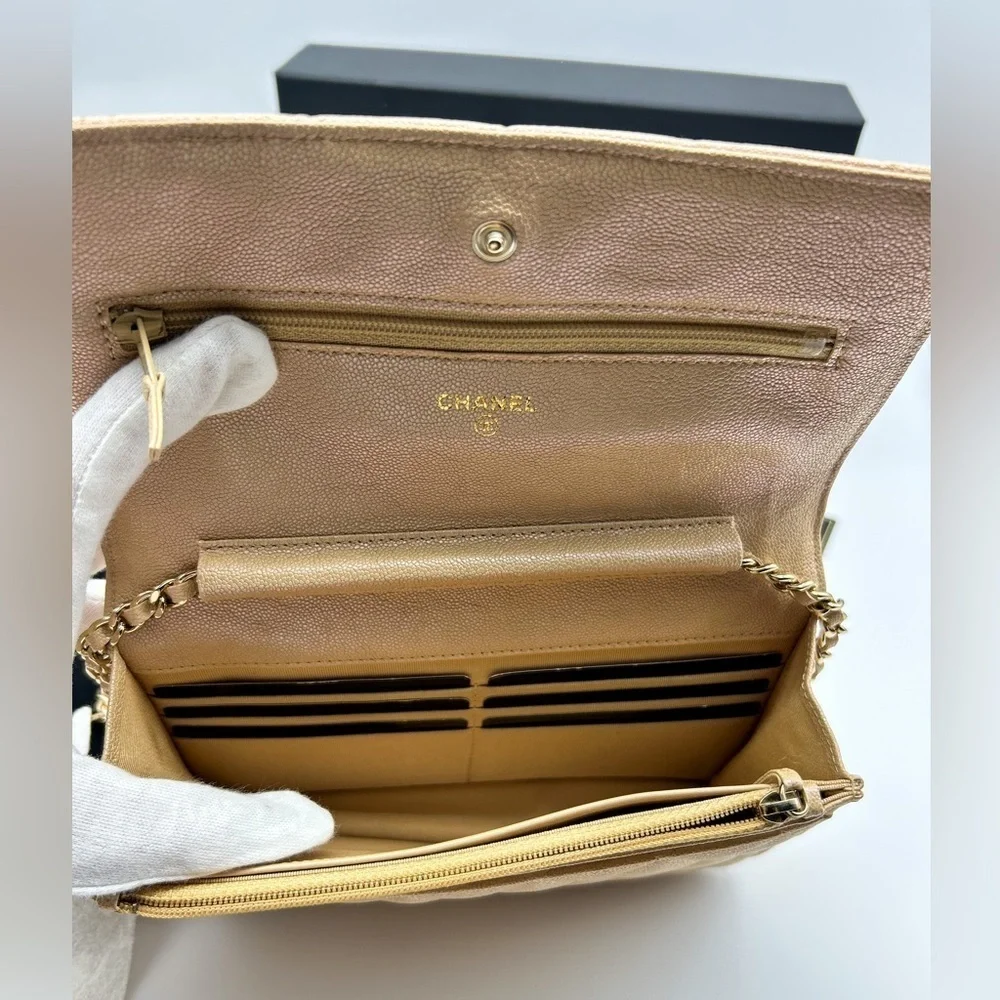 Chanel WOC 19S Iridescent Beige Caviar Leather with Gold Hardware 27xx